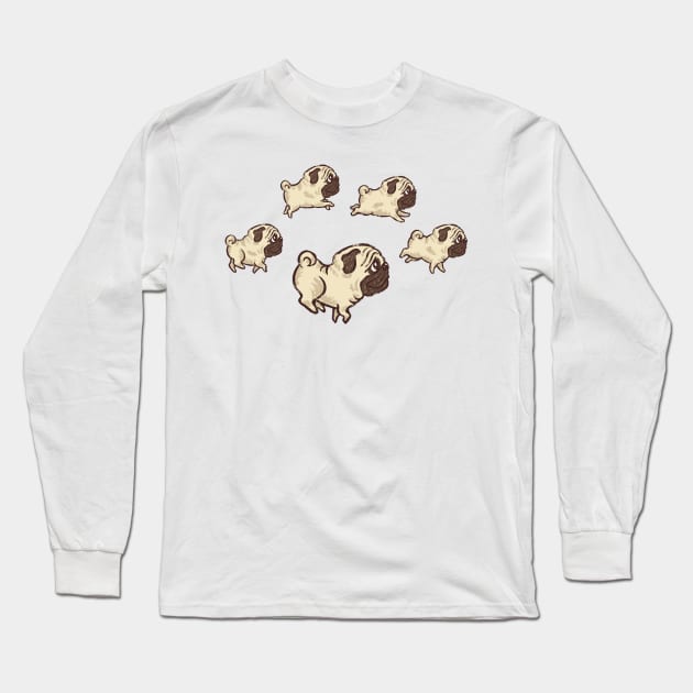 Running Pug Long Sleeve T-Shirt by sanogawa